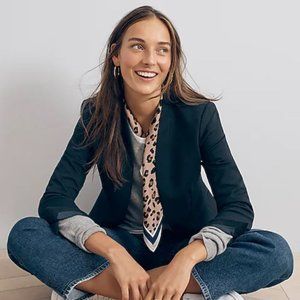 J Crew Going-Out Blazer in Black Stretch Twill